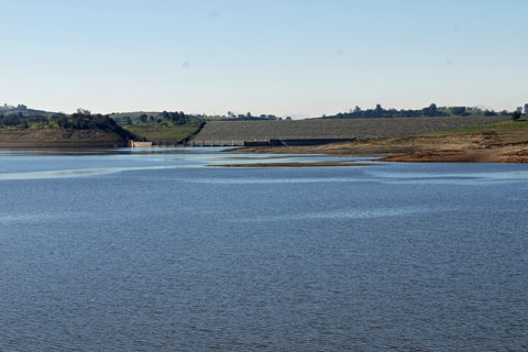New Hogan Lake dam, California